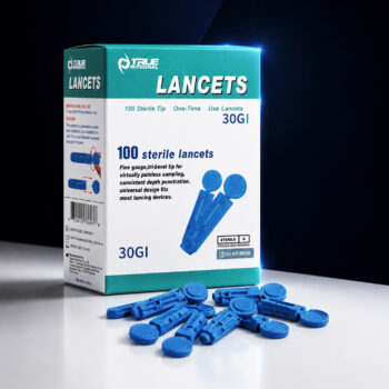 True Integral 30G Sterile Lancets, 100 Count – Twist-Off Cap Lancets for Standard Lancing Devices