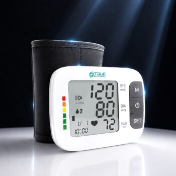 True Integral Digital Wrist Blood Pressure Monitor – Automatic BP Machine with Adjustable Cuff, Voice Broadcast, 2-User Memory, USB Charging & Carrying Case